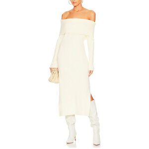 Callahan 'Marie' White Acrylic Maxi Dress Size S